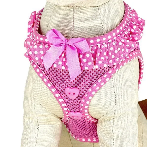 Pink Ruffled Mesh Step-In Harness - Picture 3 of 6